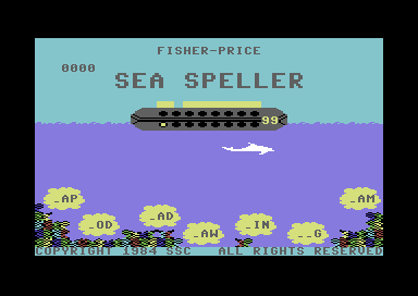 Sea Speller title screen for Commodore 64